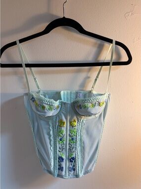 Urban Outfitters Light Blue Strap Bustier Top